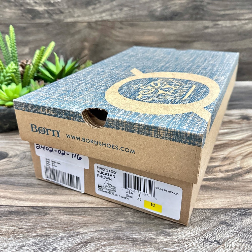 ❌SOLD❌NIB Born Yucatan 8M Brown Distressed Suede Huarache Woven Clogs Mules - Picture 11 of 11